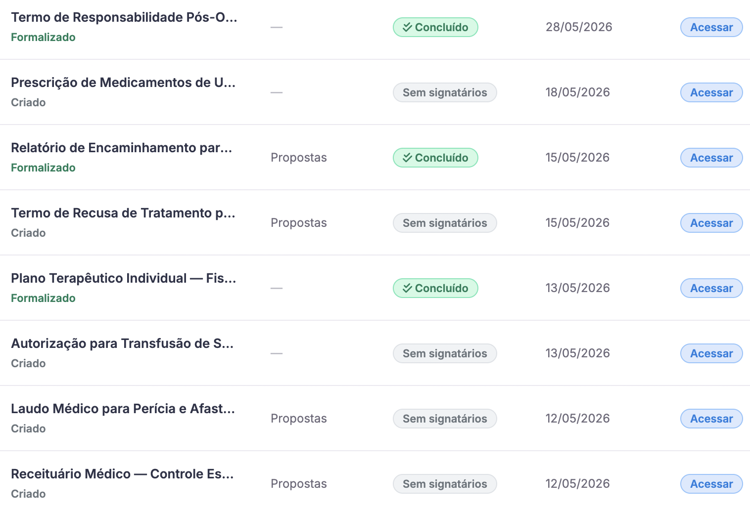 Controle operacional Assinador Includi